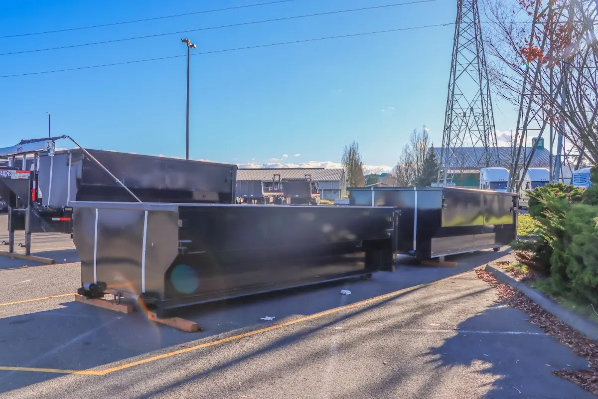 Roll-off dumpster ready for waste disposal at job site for 30 Yard Dumpster Rental in Clinton